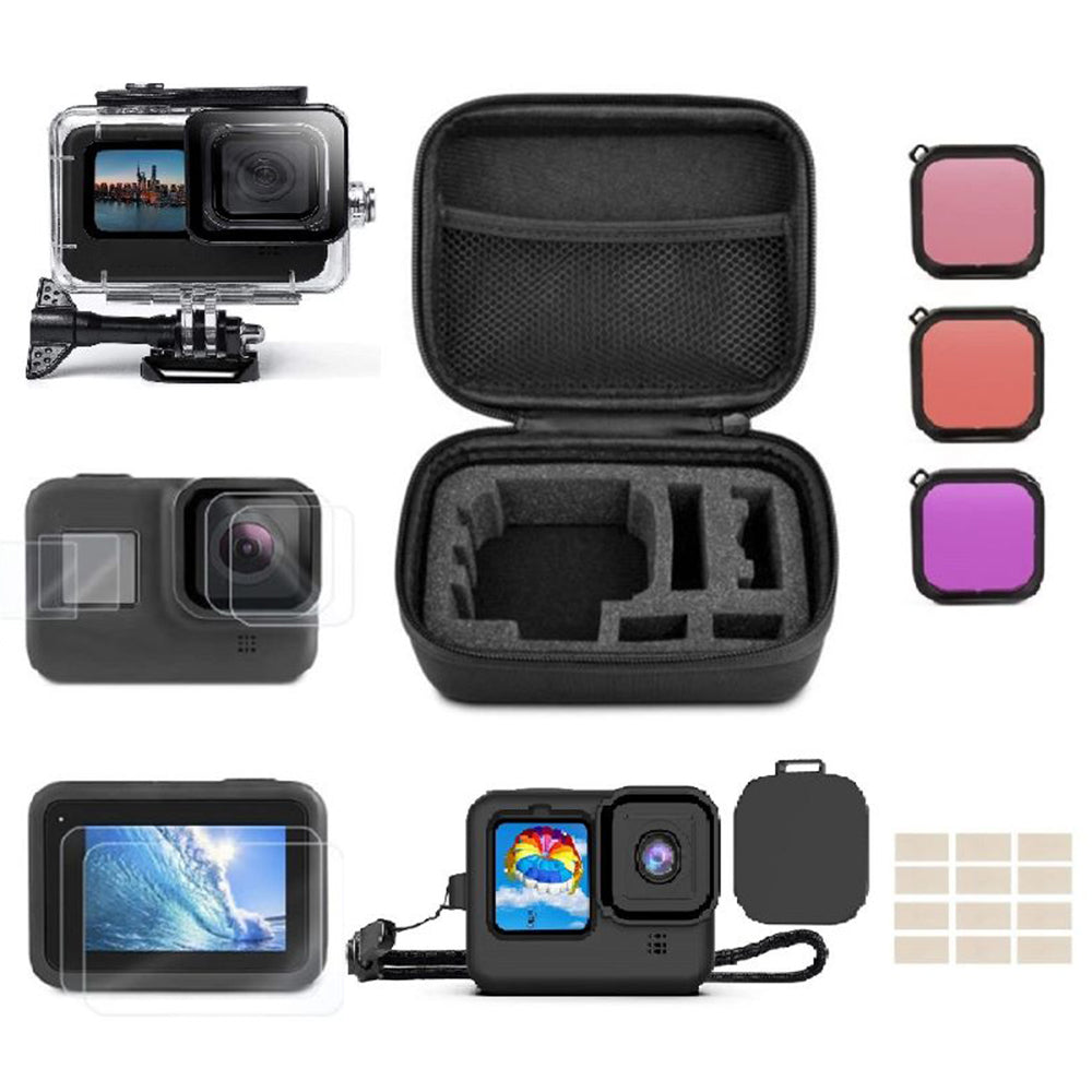 For GoPro 9 / 10 / 11 / 12 Waterproof Case Tempered Glass Film Filter Anti-fog Sheet Set For GoPro 9 / 10 / 11 / 12 Waterproof Case Tempered Glass Film Filter Anti-fog Sheet Set